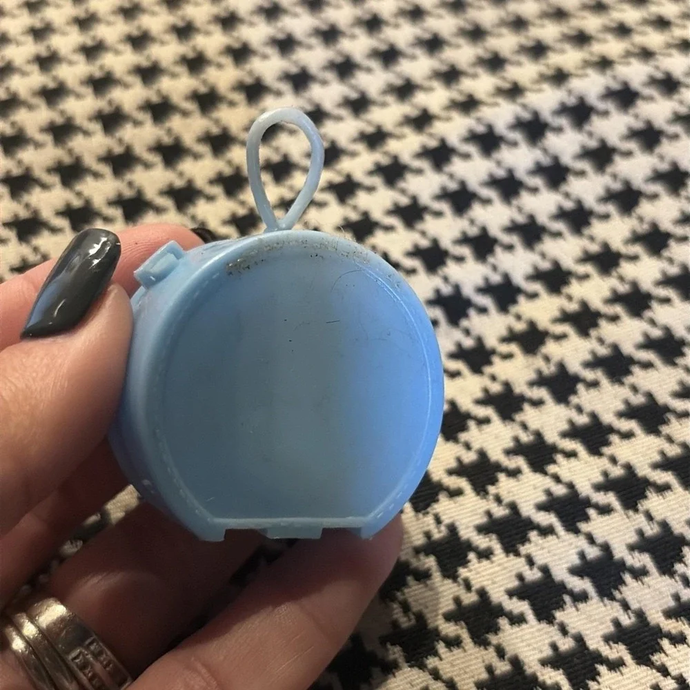 VTG Small Plastic Blue Purse Case Rain Bonnet Hong Kong Dollhouse Mini Accessory